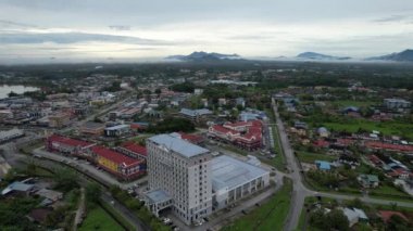 Sri Aman, Malaysia - August 6, 2022: The Sri Aman Township of Sarawak