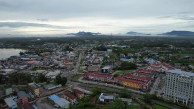 Sri Aman, Malaysia - August 6, 2022: The Sri Aman Township of Sarawak