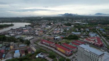 Sri Aman, Malaysia - August 6, 2022: The Sri Aman Township of Sarawak
