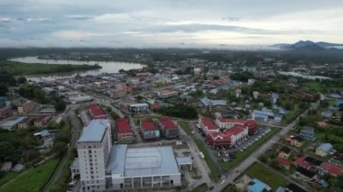 Sri Aman, Malaysia - August 6, 2022: The Sri Aman Township of Sarawak