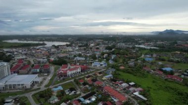 Sri Aman, Malaysia - August 6, 2022: The Sri Aman Township of Sarawak