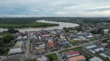 Sri Aman, Malaysia - August 6, 2022: The Sri Aman Township of Sarawak