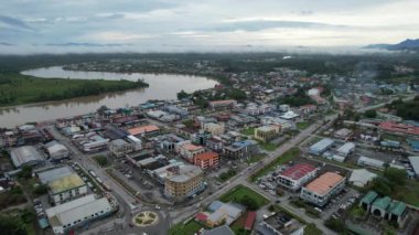 Sri Aman, Malaysia - August 6, 2022: The Sri Aman Township of Sarawak