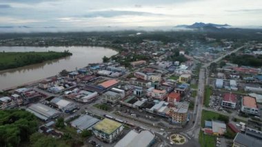 Sri Aman, Malaysia - August 6, 2022: The Sri Aman Township of Sarawak