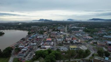 Sri Aman, Malaysia - August 6, 2022: The Sri Aman Township of Sarawak