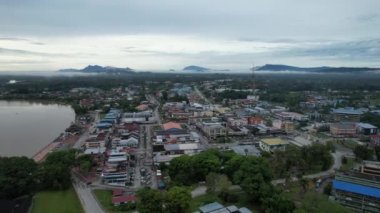 Sri Aman, Malaysia - August 6, 2022: The Sri Aman Township of Sarawak
