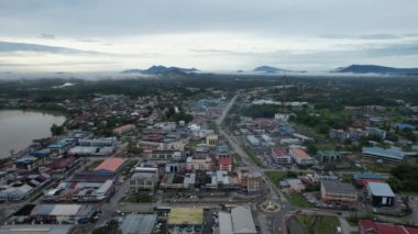Sri Aman, Malaysia - August 6, 2022: The Sri Aman Township of Sarawak