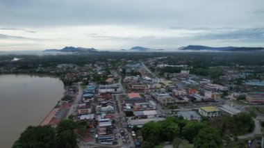 Sri Aman, Malaysia - August 6, 2022: The Sri Aman Township of Sarawak