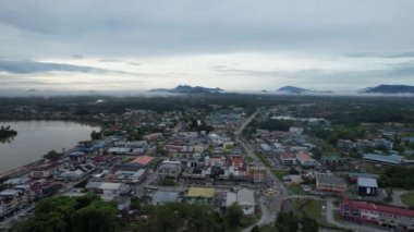 Sri Aman, Malaysia - August 6, 2022: The Sri Aman Township of Sarawak