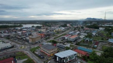 Sri Aman, Malaysia - August 6, 2022: The Sri Aman Township of Sarawak