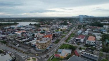 Sri Aman, Malaysia - August 6, 2022: The Sri Aman Township of Sarawak