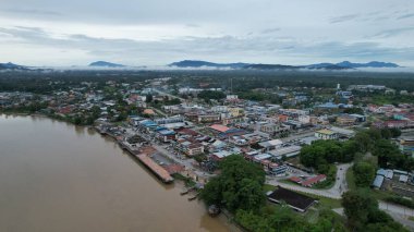 Sri Aman, Malaysia - August 6, 2022: The Sri Aman Township of Sarawak