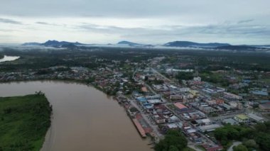 Sri Aman, Malaysia - August 6, 2022: The Sri Aman Township of Sarawak