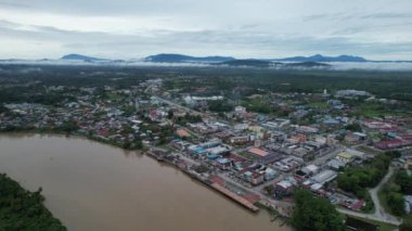 Sri Aman, Malaysia - August 6, 2022: The Sri Aman Township of Sarawak