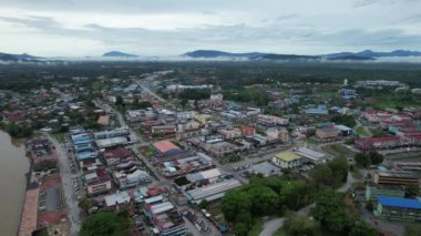 Sri Aman, Malaysia - August 6, 2022: The Sri Aman Township of Sarawak