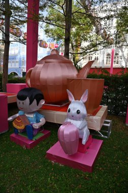 Chinatown, Singapore - September 3, 2022: The Streets of Chinatown during Mid Autumn Mooncake Festival