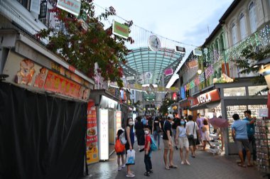 Chinatown, Singapore - September 3, 2022: The Streets of Chinatown during Mid Autumn Mooncake Festival