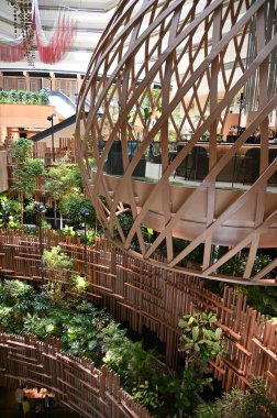 Marina Bay, Singapore - September 3, 2022: The Interiors of a Luxury Hotel in Marina Bay