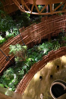 Marina Bay, Singapore - September 3, 2022: The Interiors of a Luxury Hotel in Marina Bay