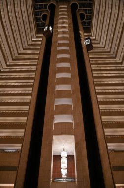 Marina Bay, Singapore - September 3, 2022: The Interiors of a Luxury Hotel in Marina Bay
