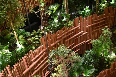 Marina Bay, Singapore - September 3, 2022: The Interiors of a Luxury Hotel in Marina Bay