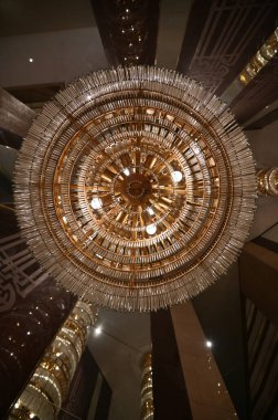 Marina Bay, Singapore - September 3, 2022: The Interiors of a Luxury Hotel in Marina Bay