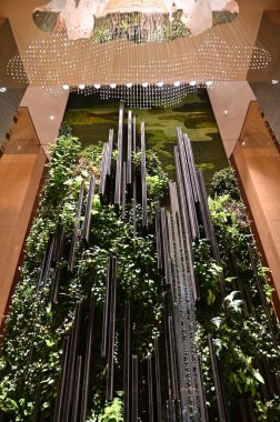 Marina Bay, Singapore - September 3, 2022: The Interiors of a Luxury Hotel in Marina Bay