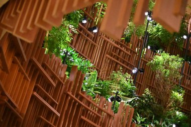 Marina Bay, Singapore - September 3, 2022: The Interiors of a Luxury Hotel in Marina Bay