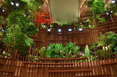 Marina Bay, Singapore - September 3, 2022: The Interiors of a Luxury Hotel in Marina Bay