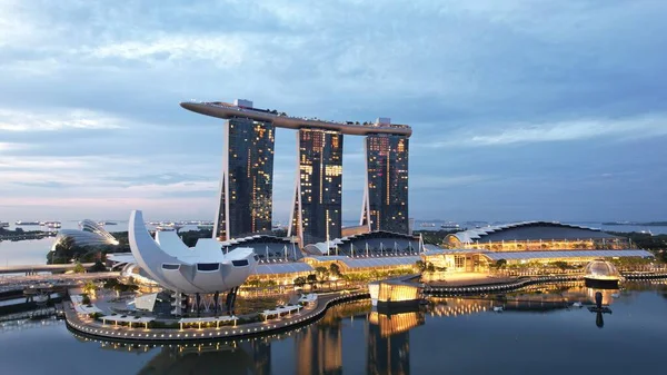 Marina Bay Singapore September 2022 2022 Landmark Buildings Tourist Attractions — ストック写真