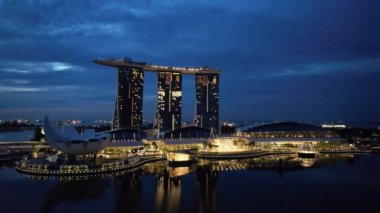 Marina Bay, Singapore - September 4, 2022, 2022: The Landmark Buildings and Tourist Attractions of Singapore