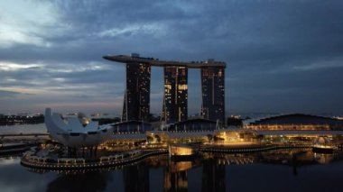Marina Bay, Singapore - September 4, 2022, 2022: The Landmark Buildings and Tourist Attractions of Singapore