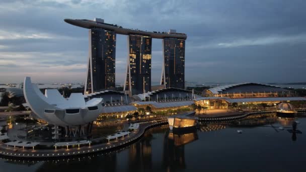 Marina Bay Singapore September 2022 2022 Landmark Buildings Tourist Attractions — ストック動画