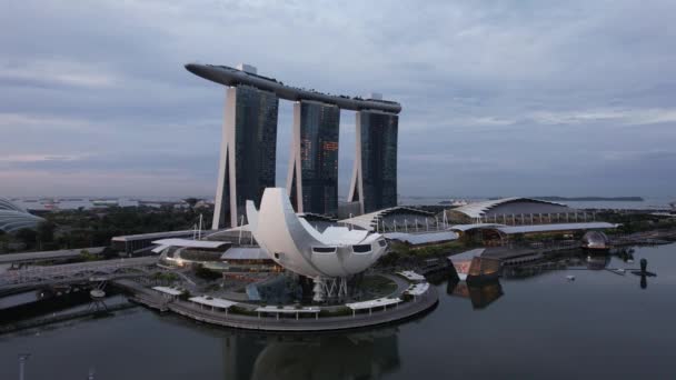 Marina Bay Singapore September 2022 2022 Landmark Buildings Tourist Attractions — Stockvideo
