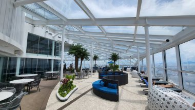 Marina Bay, Singapore - September 8, 2022: A Cruise Trip Aboard The Spectrum of The Seas