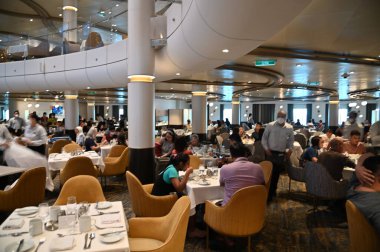 Marina Bay, Singapore - September 8, 2022: A Cruise Trip Aboard The Spectrum of The Seas
