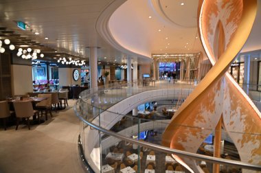 Marina Bay, Singapore - September 8, 2022: A Cruise Trip Aboard The Spectrum of The Seas