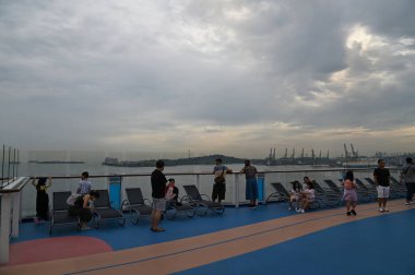 Marina Bay, Singapore - September 8, 2022: A Cruise Trip Aboard The Spectrum of The Seas