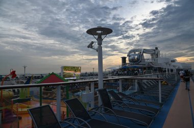 Marina Bay, Singapore - September 8, 2022: A Cruise Trip Aboard The Spectrum of The Seas