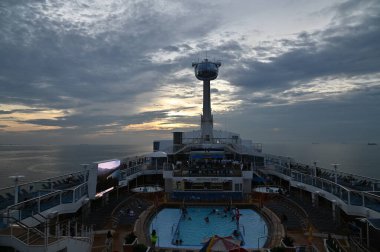 Marina Bay, Singapore - September 8, 2022: A Cruise Trip Aboard The Spectrum of The Seas