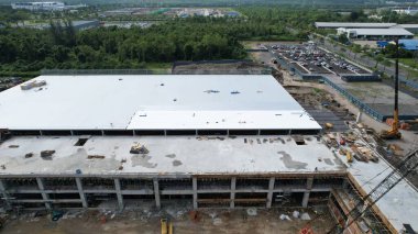 Kuching, Sarawak Malaysia - 12 Eylül 2022: Tüm büyük elektronik, güneş ve yarı iletken santrallerinin bulunduğu Samajaya Işık Sanayi Bölgesi