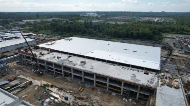 Kuching, Sarawak Malaysia - 12 Eylül 2022: Tüm büyük elektronik, güneş ve yarı iletken santrallerinin bulunduğu Samajaya Işık Sanayi Bölgesi