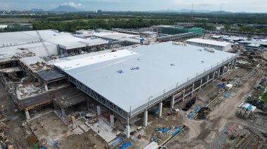 Kuching, Sarawak Malaysia - 12 Eylül 2022: Tüm büyük elektronik, güneş ve yarı iletken santrallerinin bulunduğu Samajaya Işık Sanayi Bölgesi