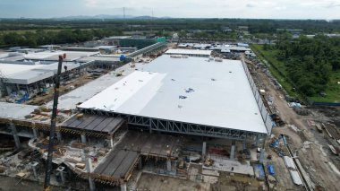 Kuching, Sarawak Malaysia - 12 Eylül 2022: Tüm büyük elektronik, güneş ve yarı iletken santrallerinin bulunduğu Samajaya Işık Sanayi Bölgesi