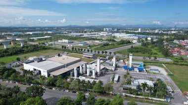 Kuching, Sarawak Malaysia - 12 Eylül 2022: Tüm büyük elektronik, güneş ve yarı iletken santrallerinin bulunduğu Samajaya Işık Sanayi Bölgesi