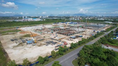 Kuching, Sarawak Malaysia - 12 Eylül 2022: Tüm büyük elektronik, güneş ve yarı iletken santrallerinin bulunduğu Samajaya Işık Sanayi Bölgesi