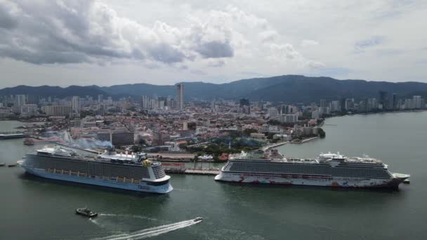 Georgetown Malaysia September 2022 Swettenham Cruise Ship Terminal Med Nogle – Stock-video