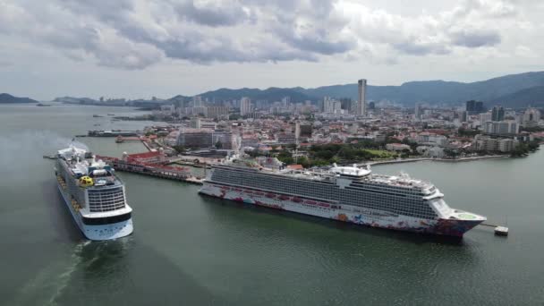 Georgetown Maleisië September 2022 Swettenham Cruise Ship Terminal Met Enkele — Stockvideo