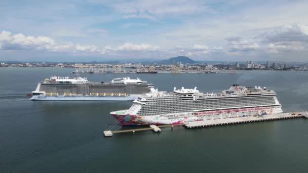 Georgetown Malesia Settembre 2022 Swettenham Cruise Ship Terminal Con Attracco — Video Stock