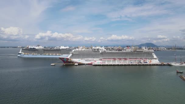 Georgetown Malesia Settembre 2022 Swettenham Cruise Ship Terminal Con Attracco — Video Stock